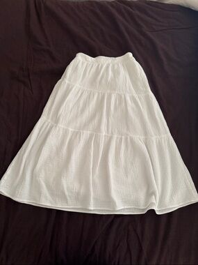 White Tiered Maxi Skirt